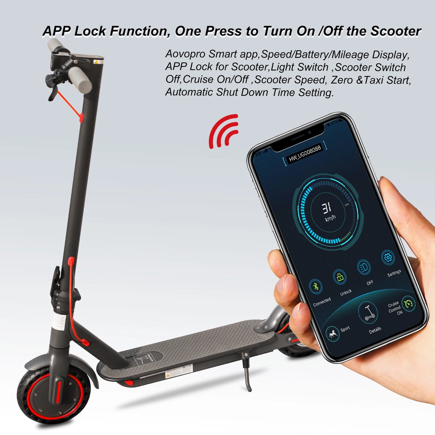 Foldable Electric Scooter with LED Lighting and Solid Tires