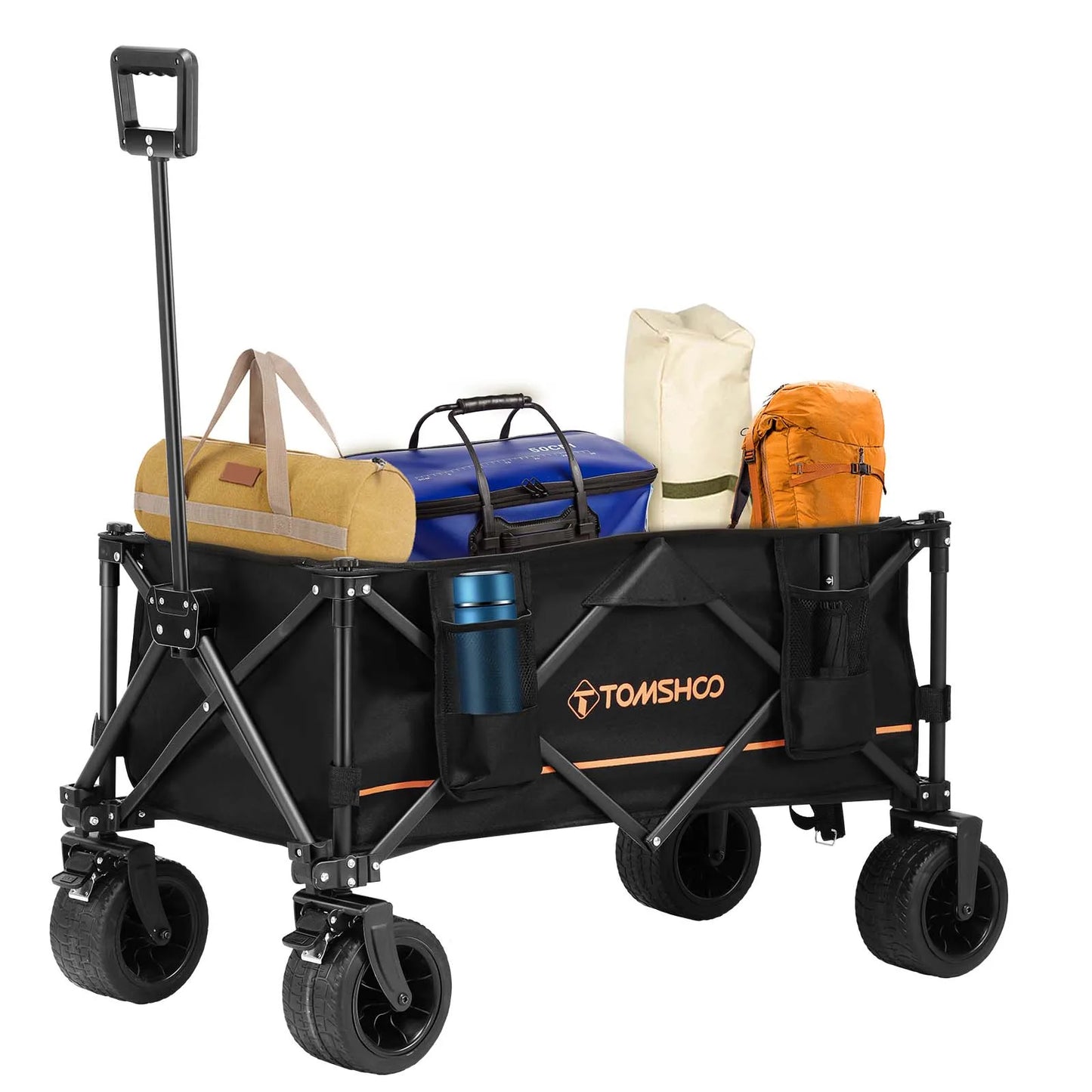 Folding Utility Wagon Cart with Wheels