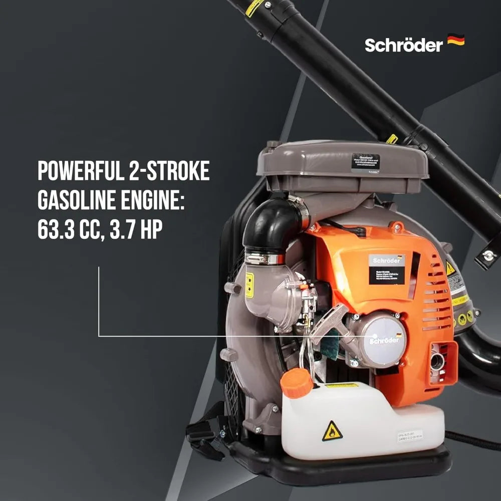High Power Gas Backpack Leaf Blower with 63.3cc Engine