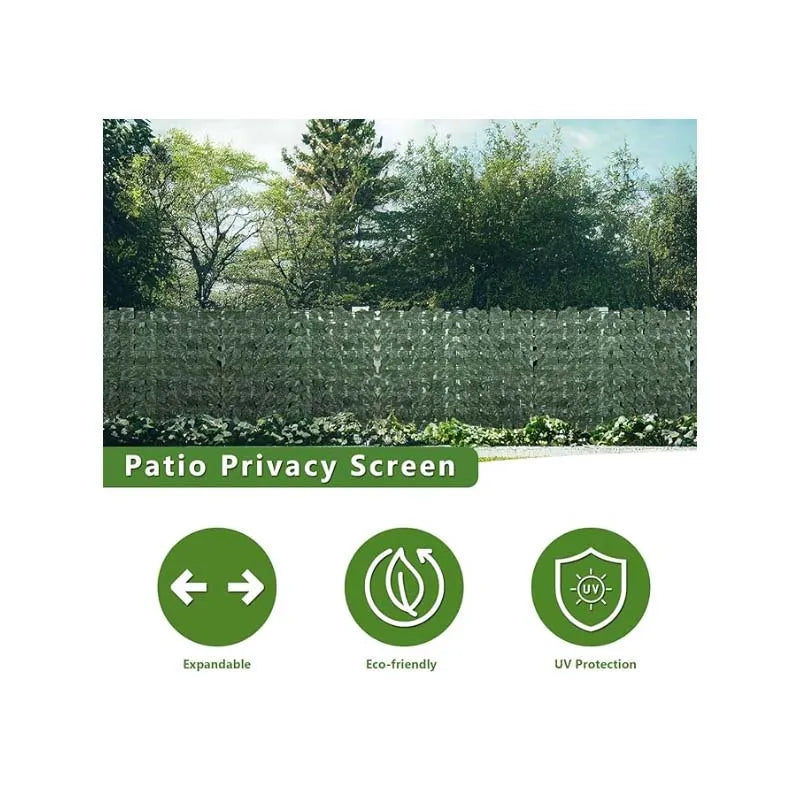 Artificial Ivy Privacy Screen with Flowers and Vines