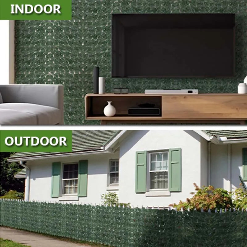 Artificial Ivy Privacy Screen with Flowers and Vines