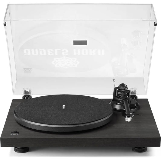 High Fidelity Vinyl Record Player, Bluetooth Turntable, 2-Speed Belt Drive, Built-in Preamp, Adjustable Counterweight