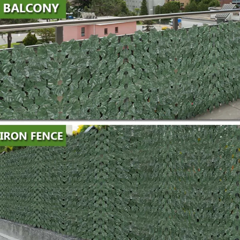 Artificial Ivy Privacy Screen with Flowers and Vines